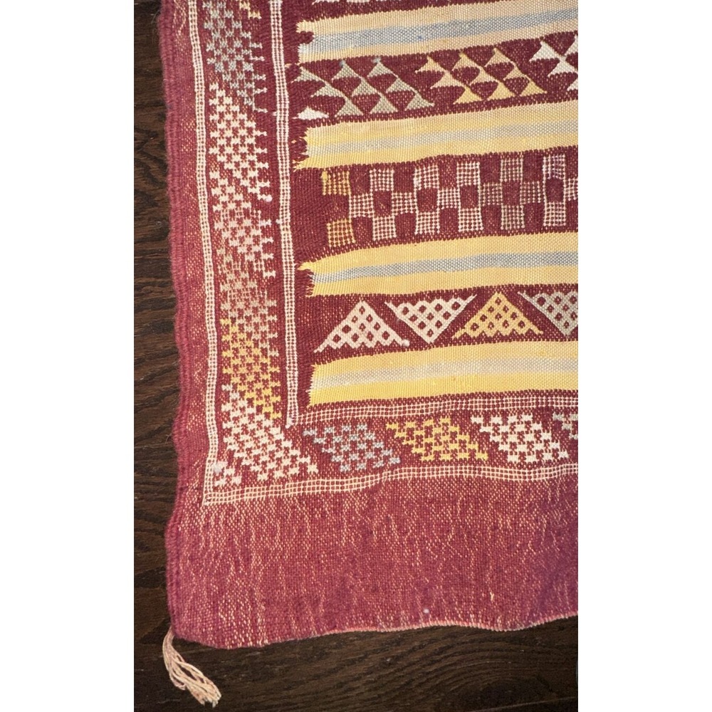 9'x6' Handmade Moroccan Flat Weave Kilim Rug Geometric Tribal Wool - Never used - Picture 4 of 9